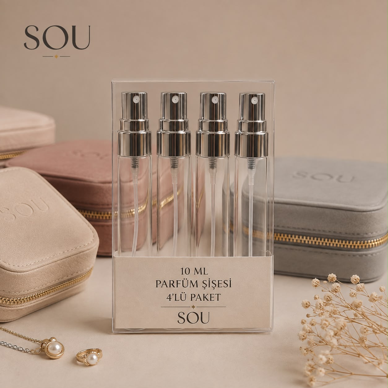 SOU 4'lü 10 ML Premium Seyahat Parfüm Şişesi